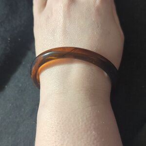 Brown Plastic Lightweight Bangle Statement Bracelet